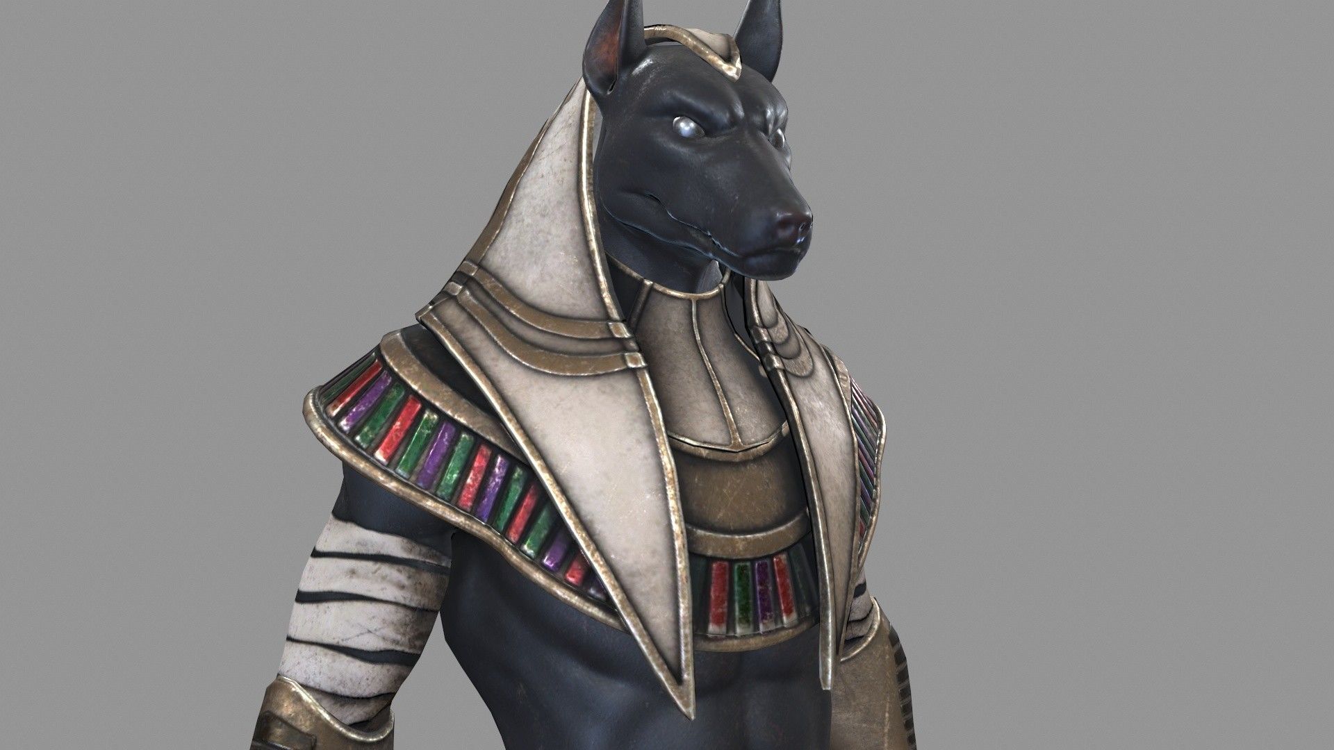 Egyptian God Anubis Low-poly 3D model_6