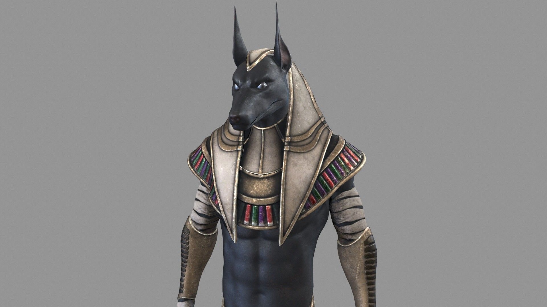 Egyptian God Anubis Low-poly 3D model_3
