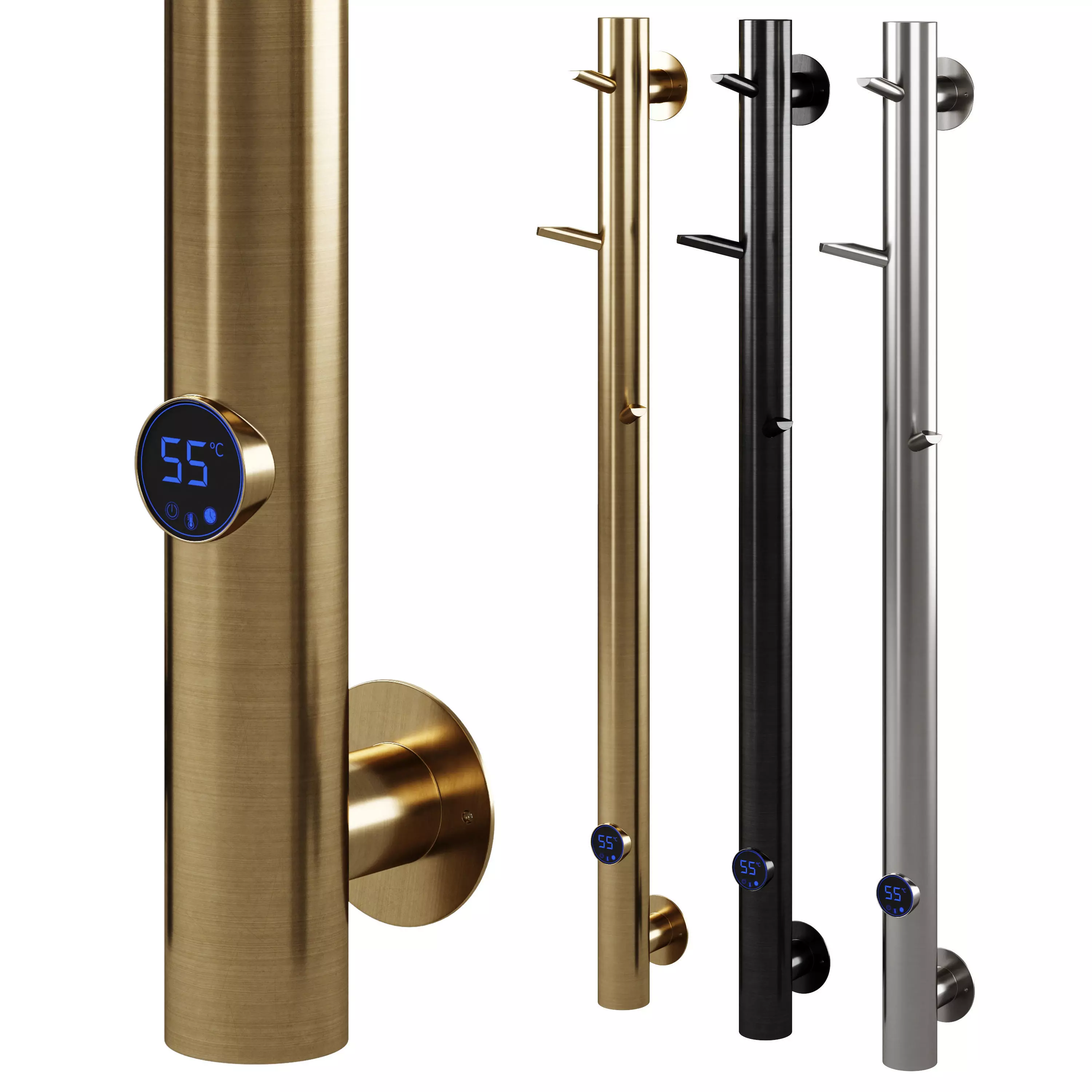 Heated towel rail Oak by Boheme 3D model_0