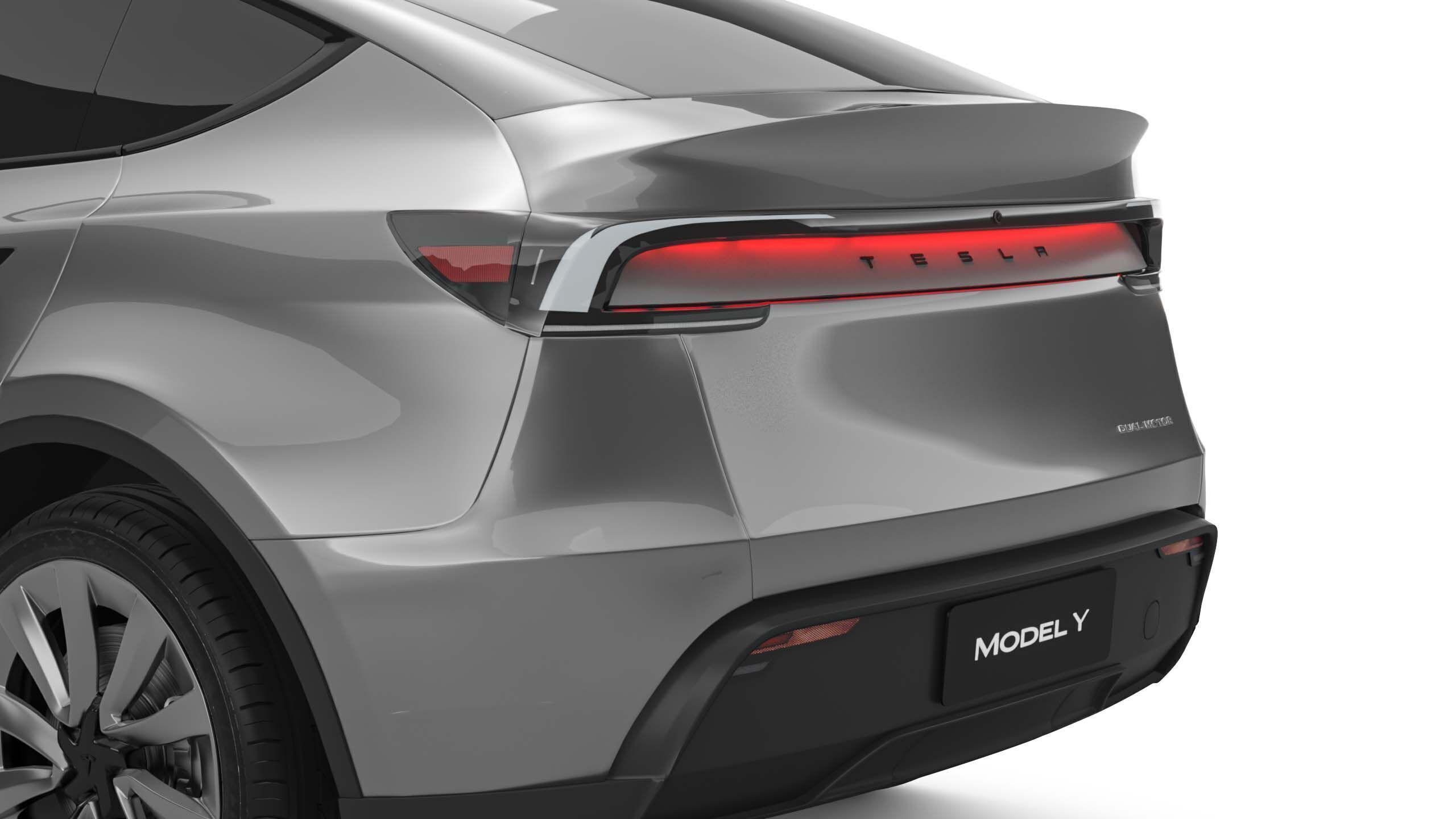 2025 Tesla New Model Y With Two Style Rims 3D model_7