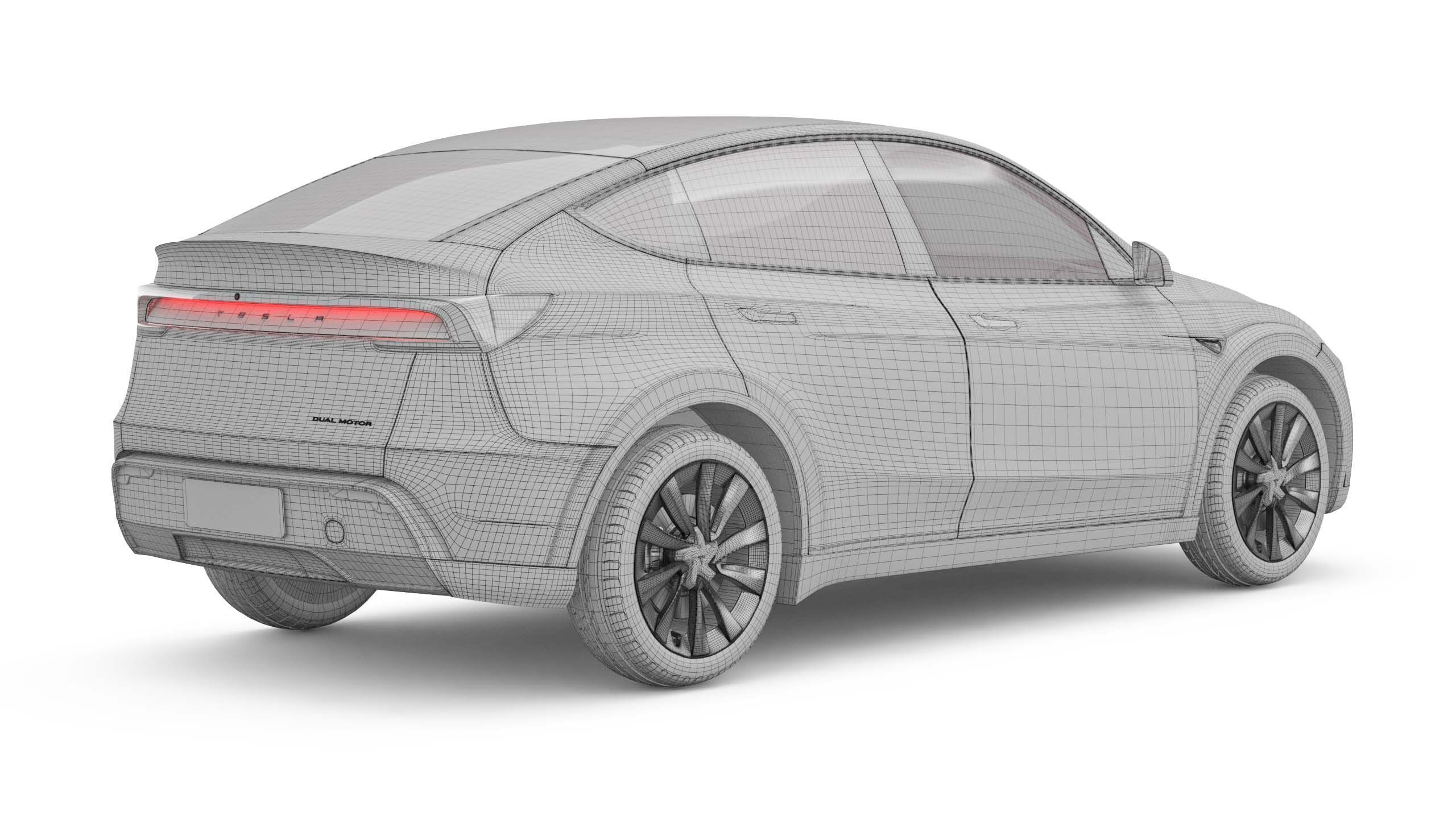 2025 Tesla New Model Y With Two Style Rims 3D model_14
