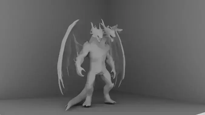 Two-Headed Dragon Base Model Untextured