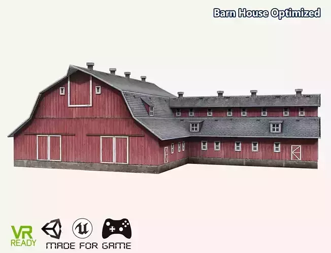Low-Poly Farmer Barn House Low-poly 3D model