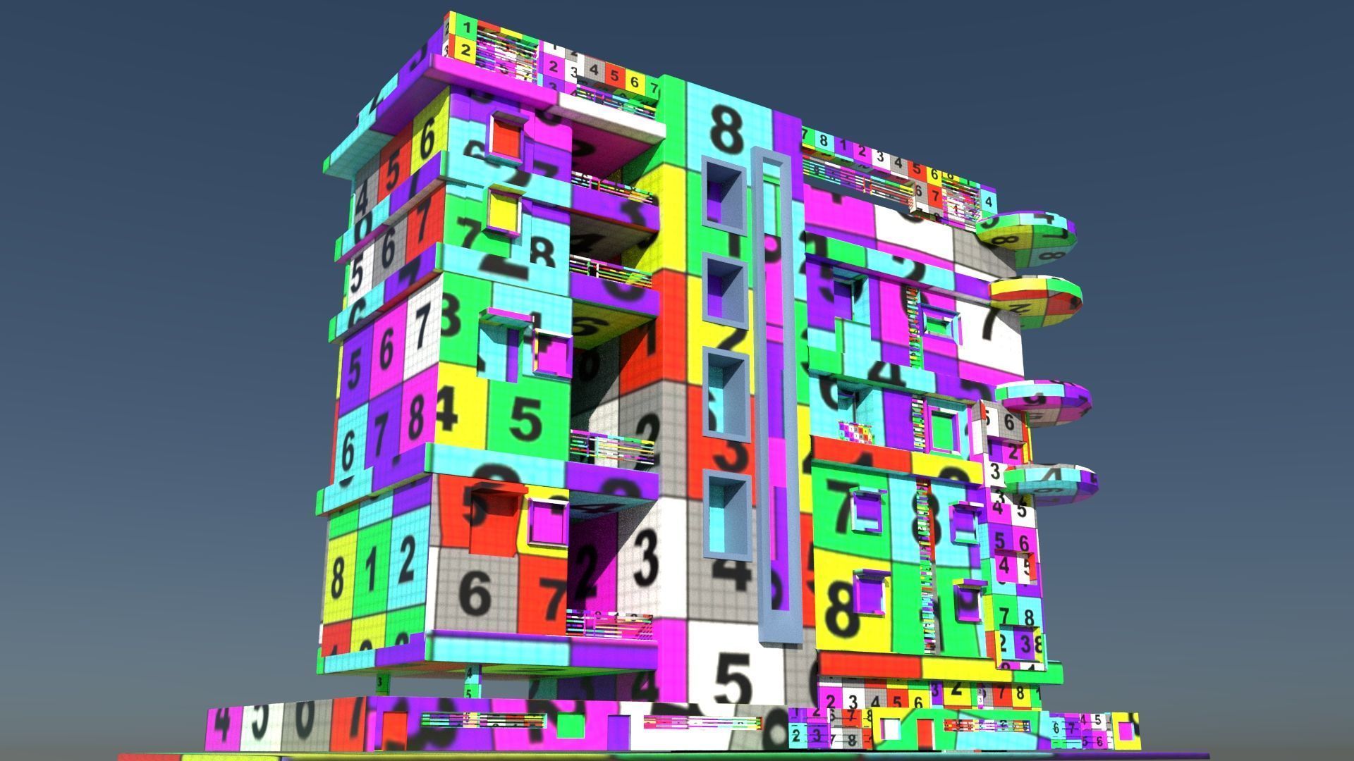 laos Game Building 3 Low-poly 3D model_14