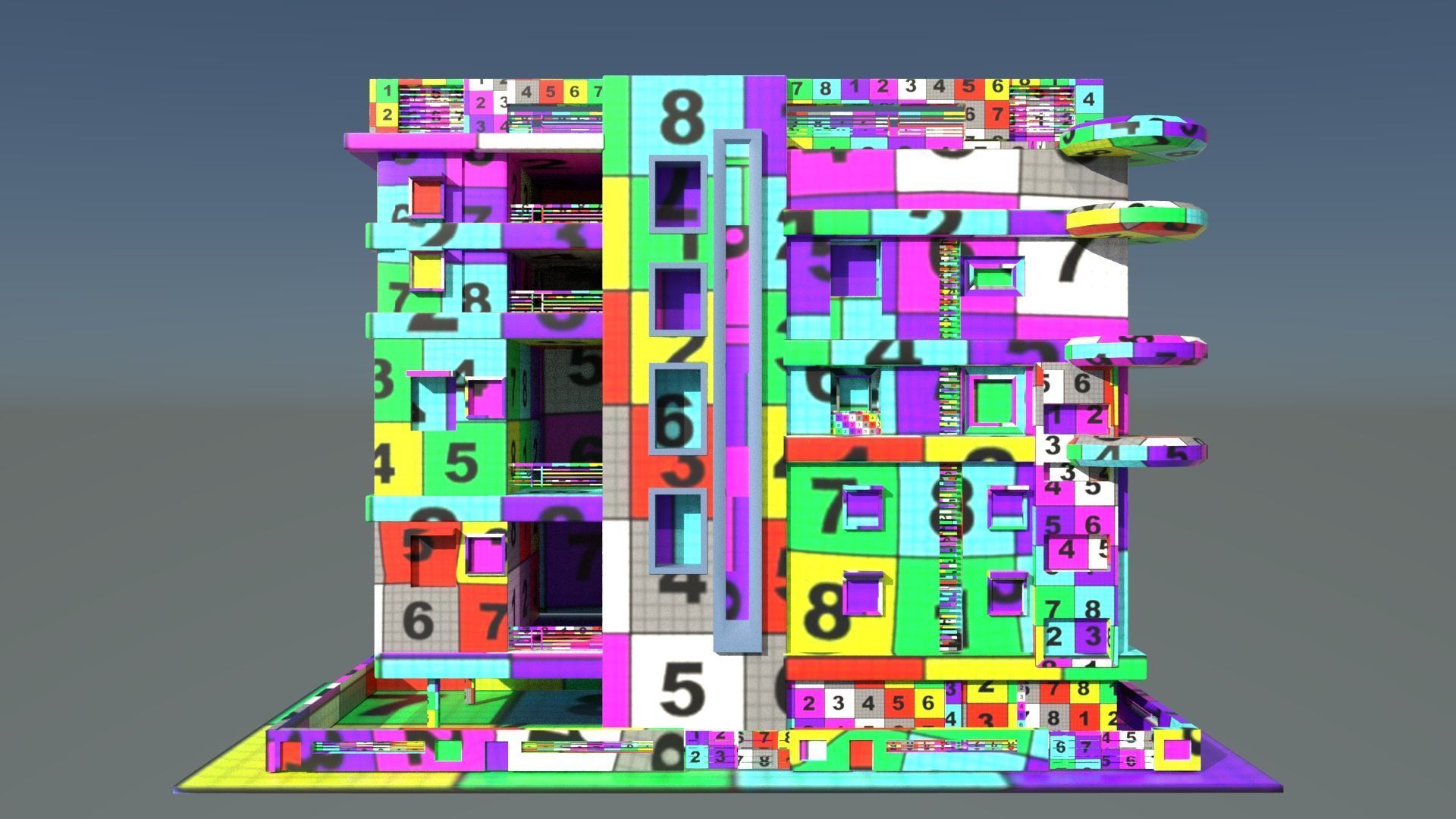 laos Game Building 3 Low-poly 3D model_10