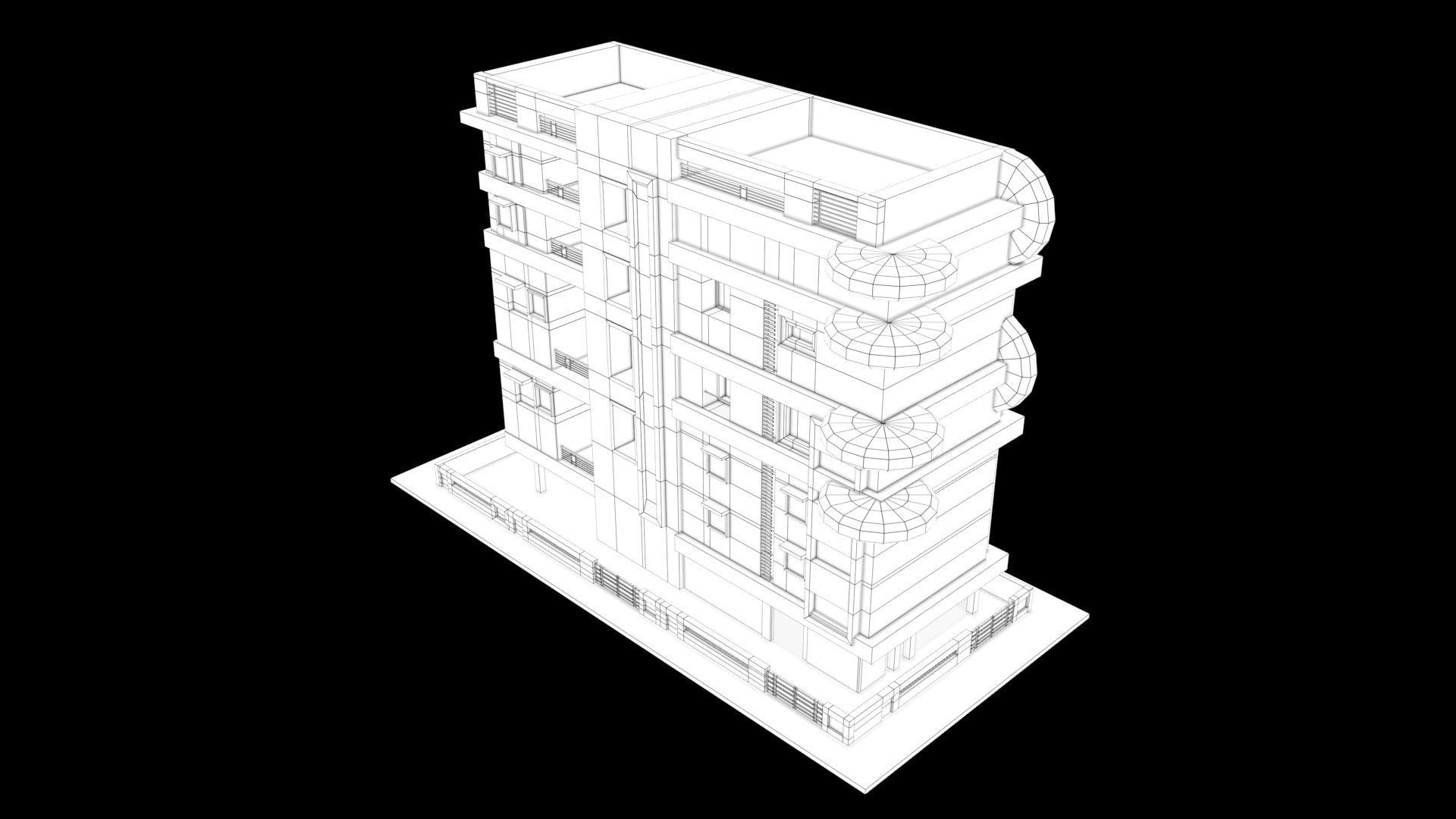 laos Game Building 3 Low-poly 3D model_7