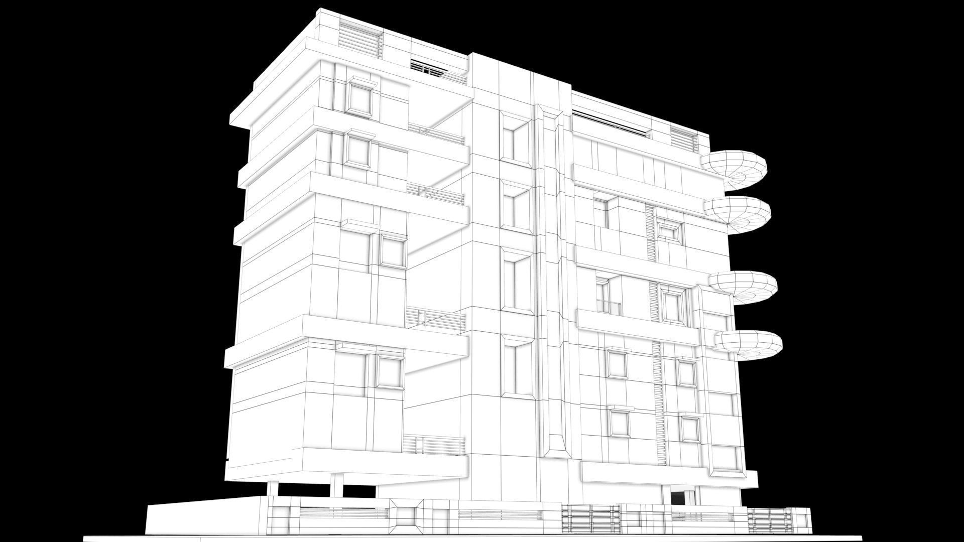 laos Game Building 3 Low-poly 3D model_9