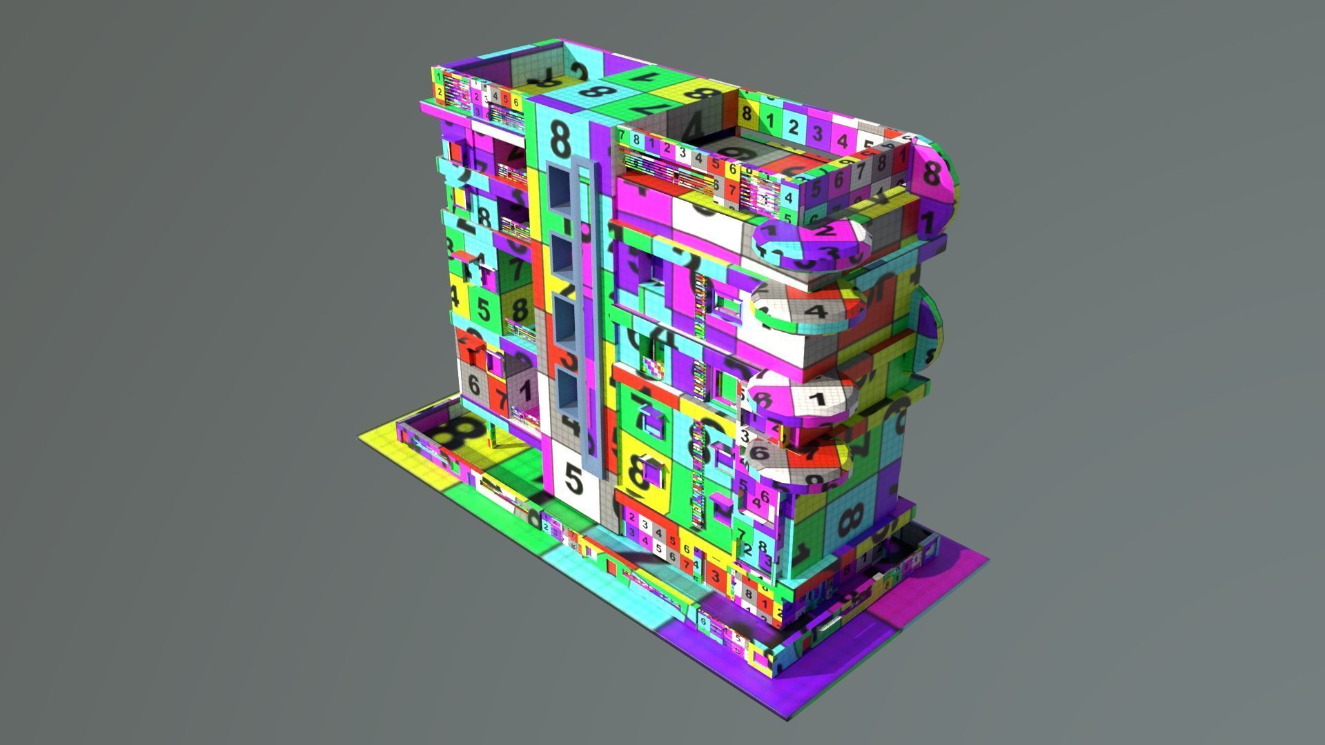 laos Game Building 3 Low-poly 3D model_12