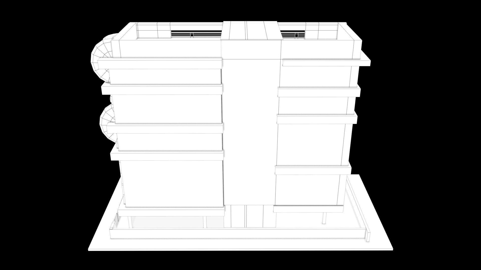laos Game Building 3 Low-poly 3D model_8