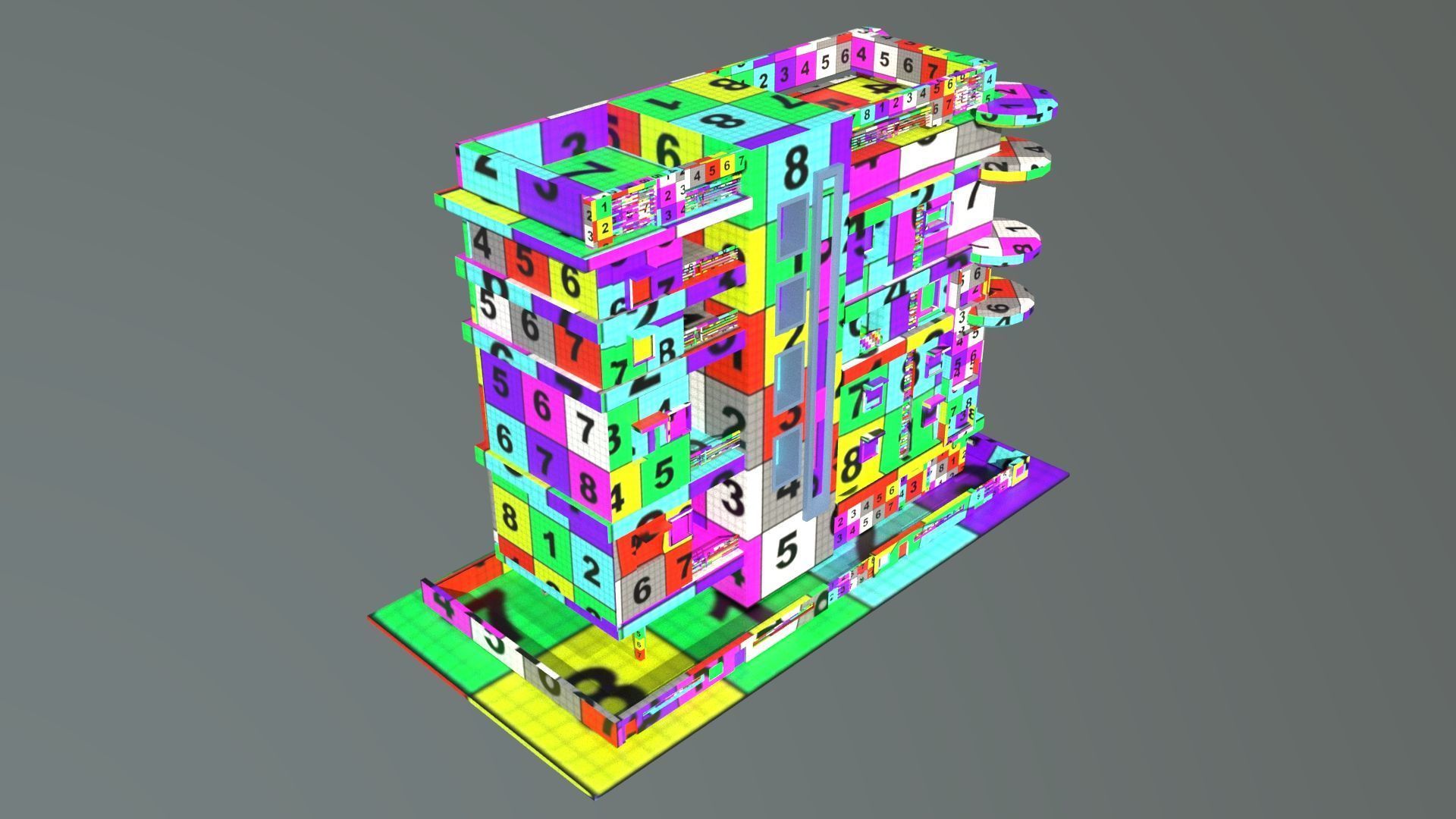 laos Game Building 3 Low-poly 3D model_11