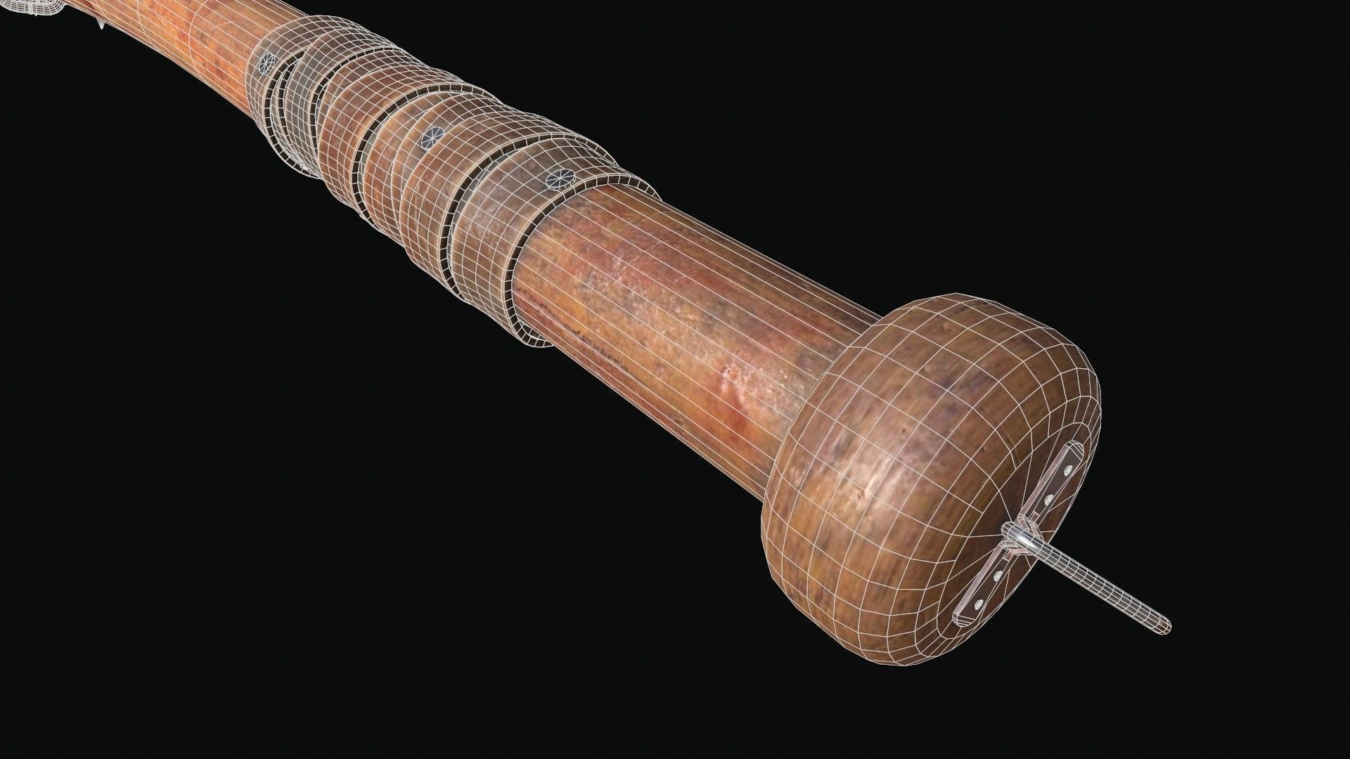 Baseball Bat with Barbed Wire 3D model_16