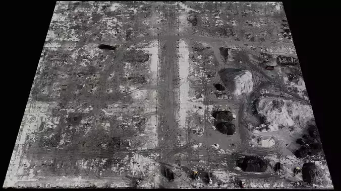 construction site concrete terrain storage area scan