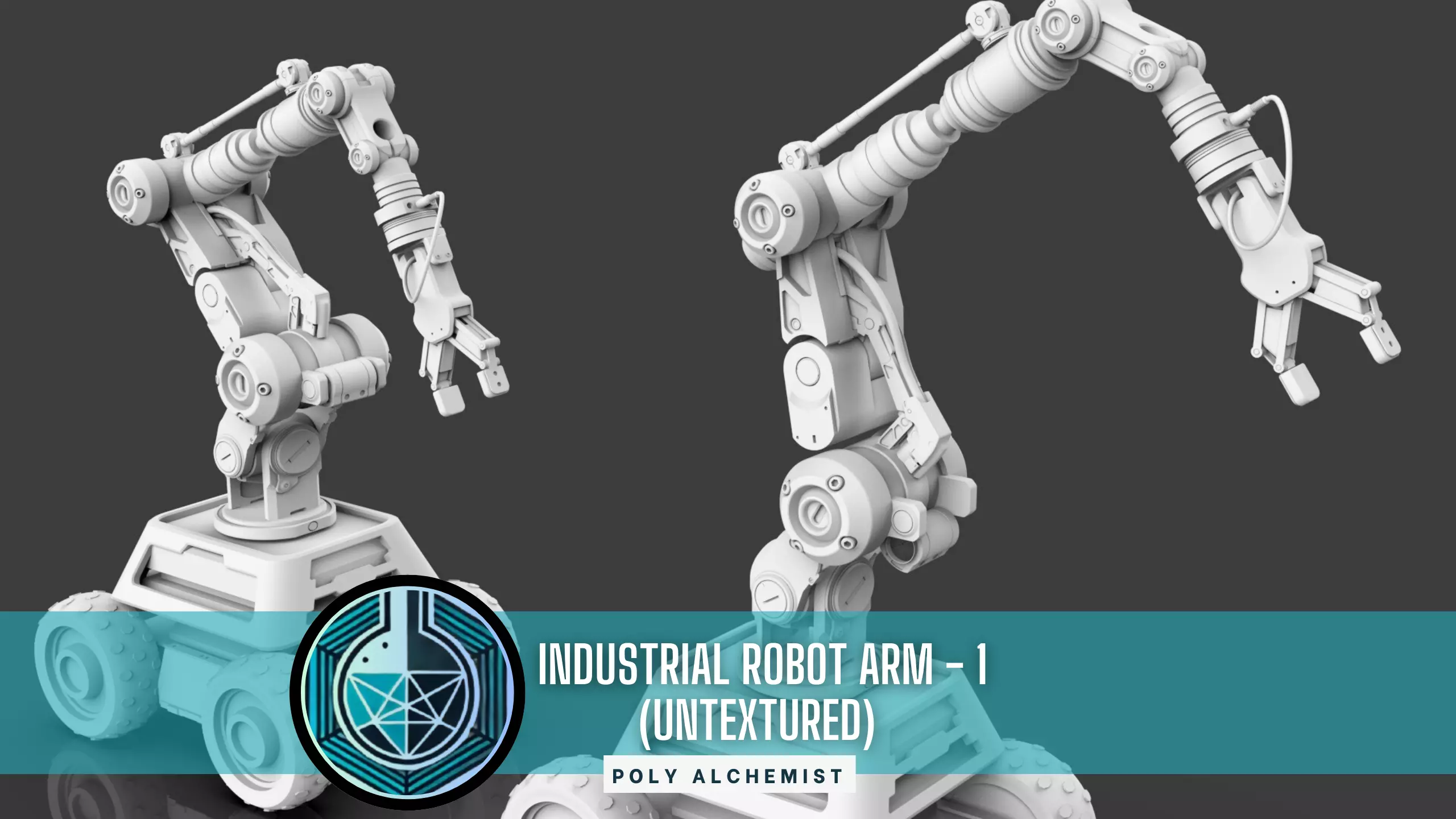 Industrial Robot Arm - 1 -Untextured  3D model_0