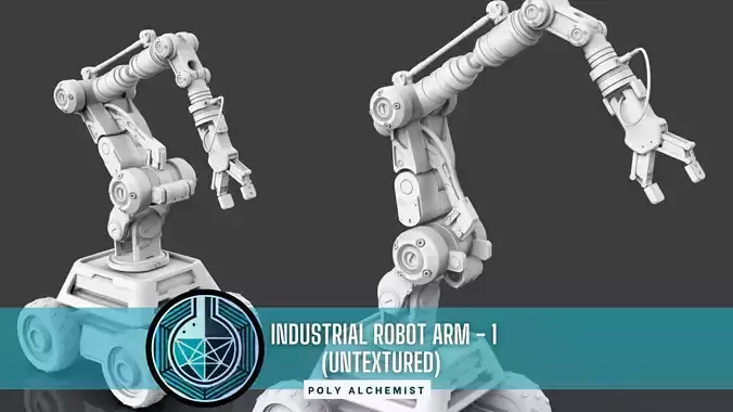 Industrial Robot Arm - 1 -Untextured  3D model