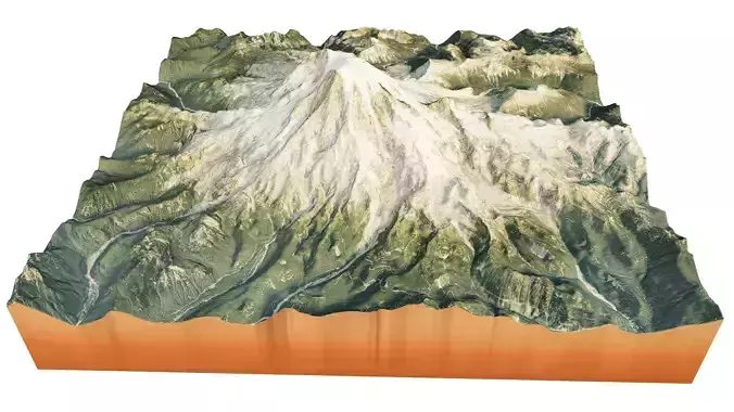 Mount Rainier  3d model terrain 3D model