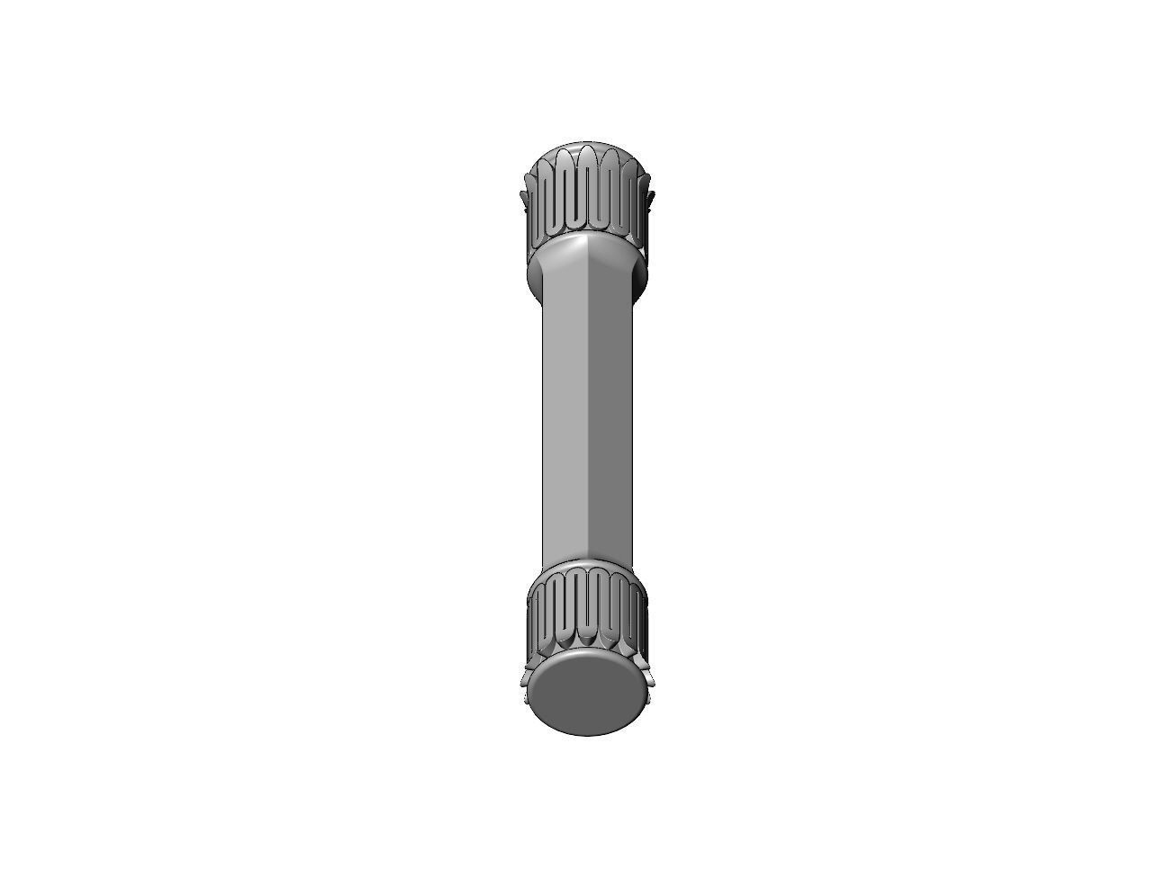 Hexagonal leaf scroll moroccan arabic islamic pillar column 3D print model_4