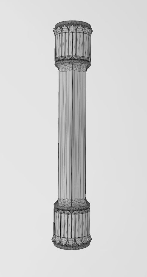 Hexagonal leaf scroll moroccan arabic islamic pillar column 3D print model_14