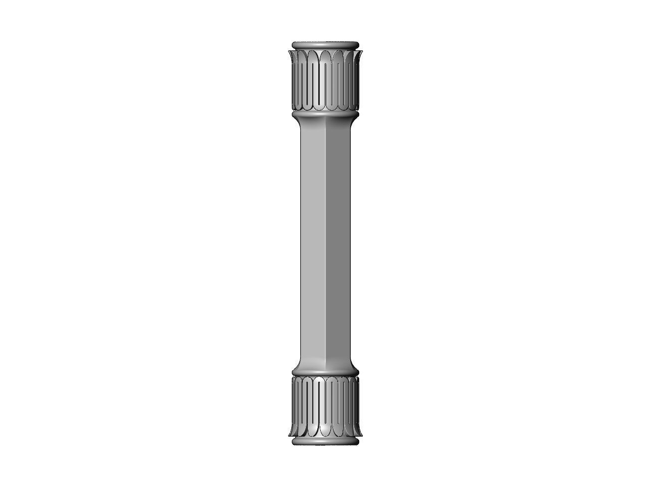 Hexagonal leaf scroll moroccan arabic islamic pillar column 3D print model_3