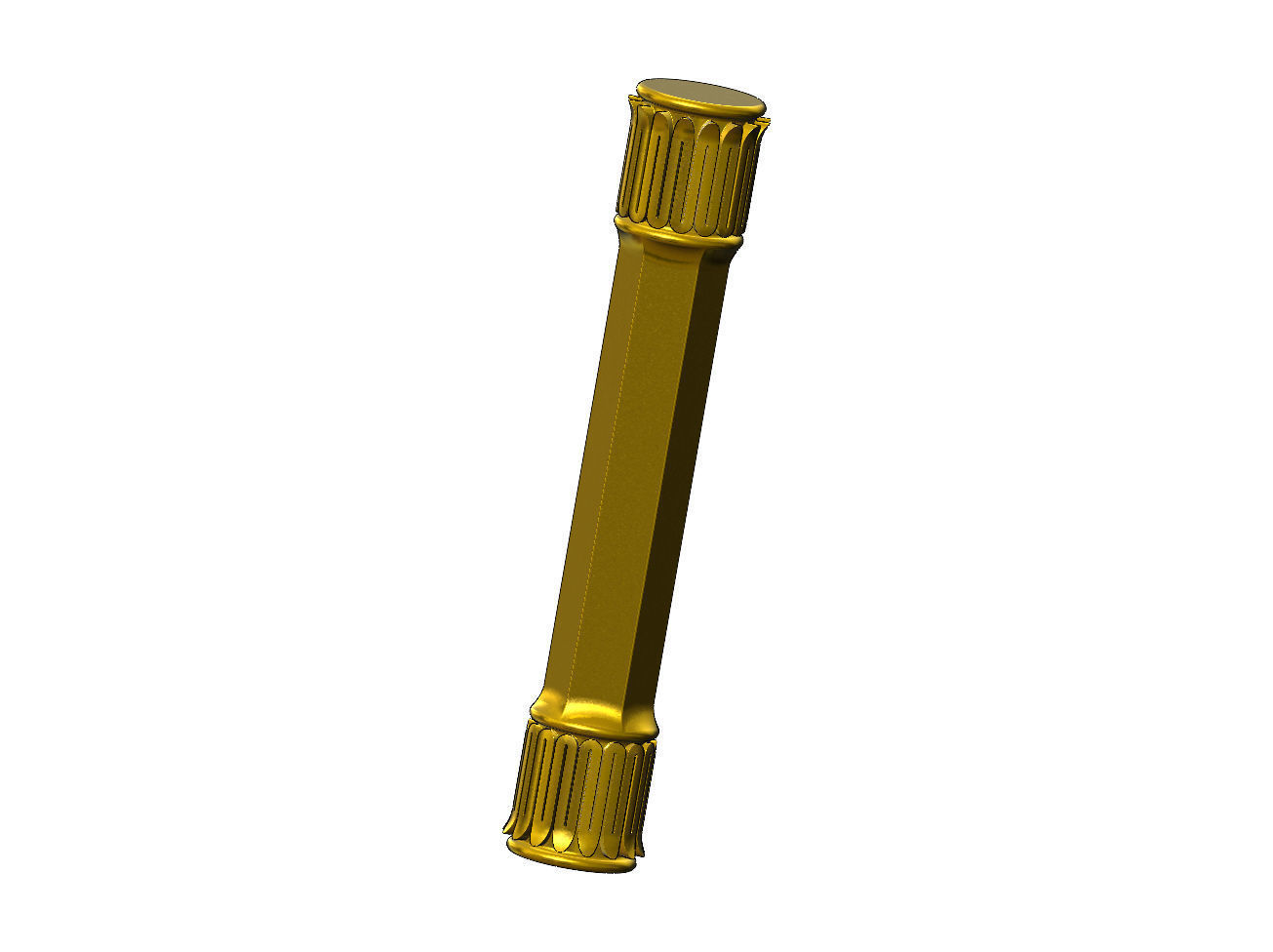 Hexagonal leaf scroll moroccan arabic islamic pillar column 3D print model_8