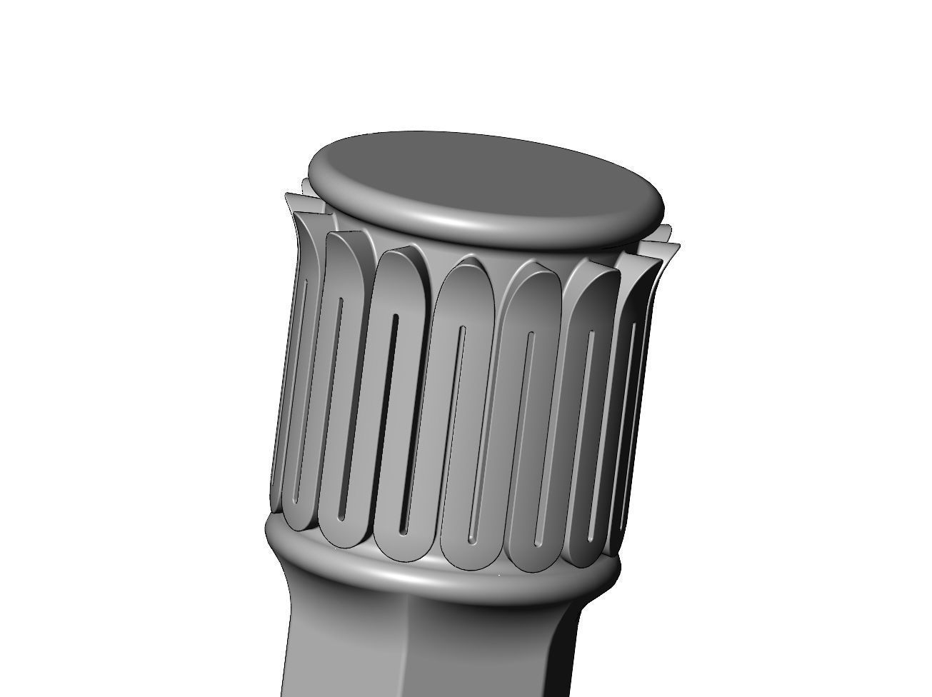 Hexagonal leaf scroll moroccan arabic islamic pillar column 3D print model_1
