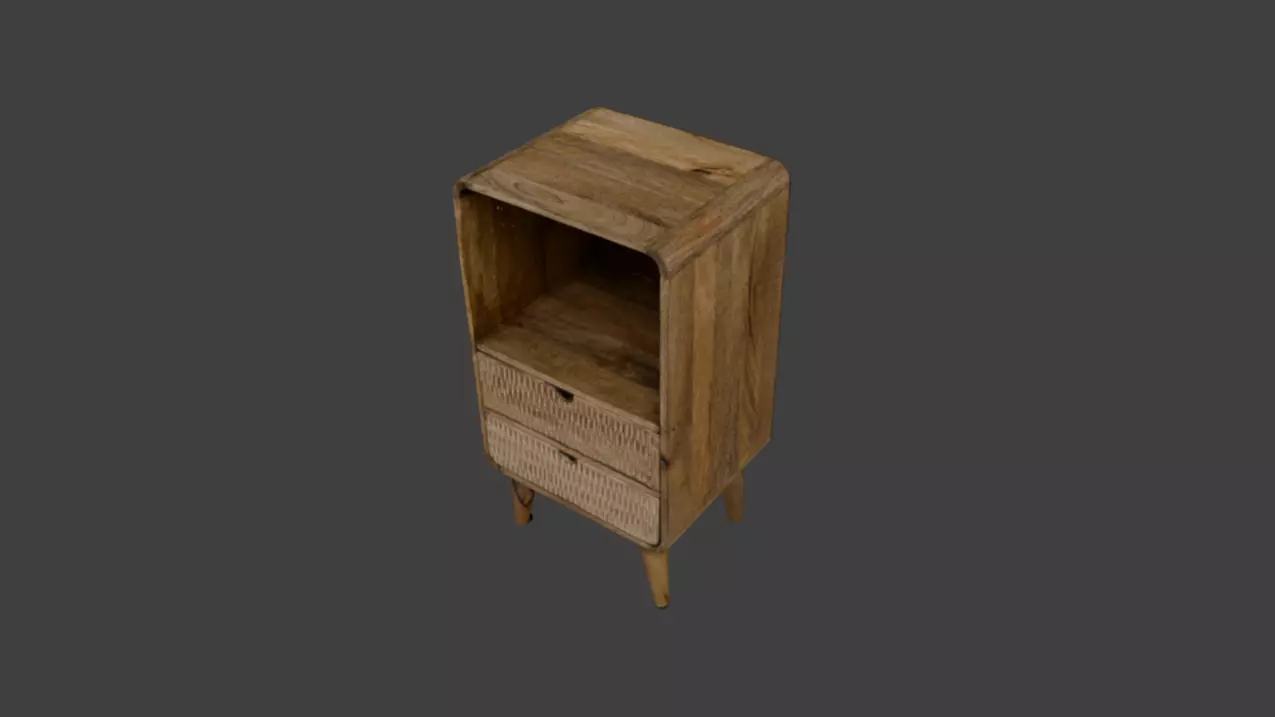 Desk Side Drawer Low-poly 3D model_0