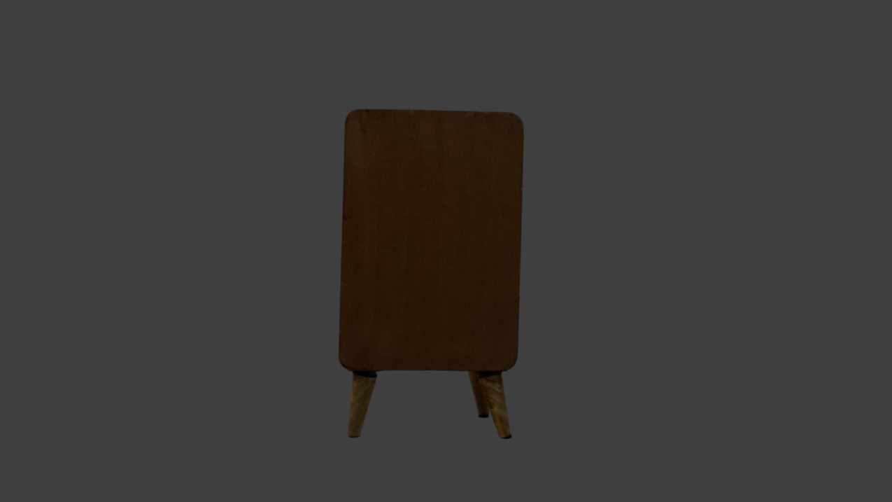 Desk Side Drawer Low-poly 3D model_4