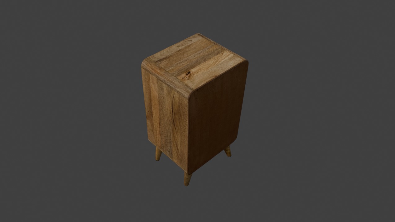 Desk Side Drawer Low-poly 3D model_1