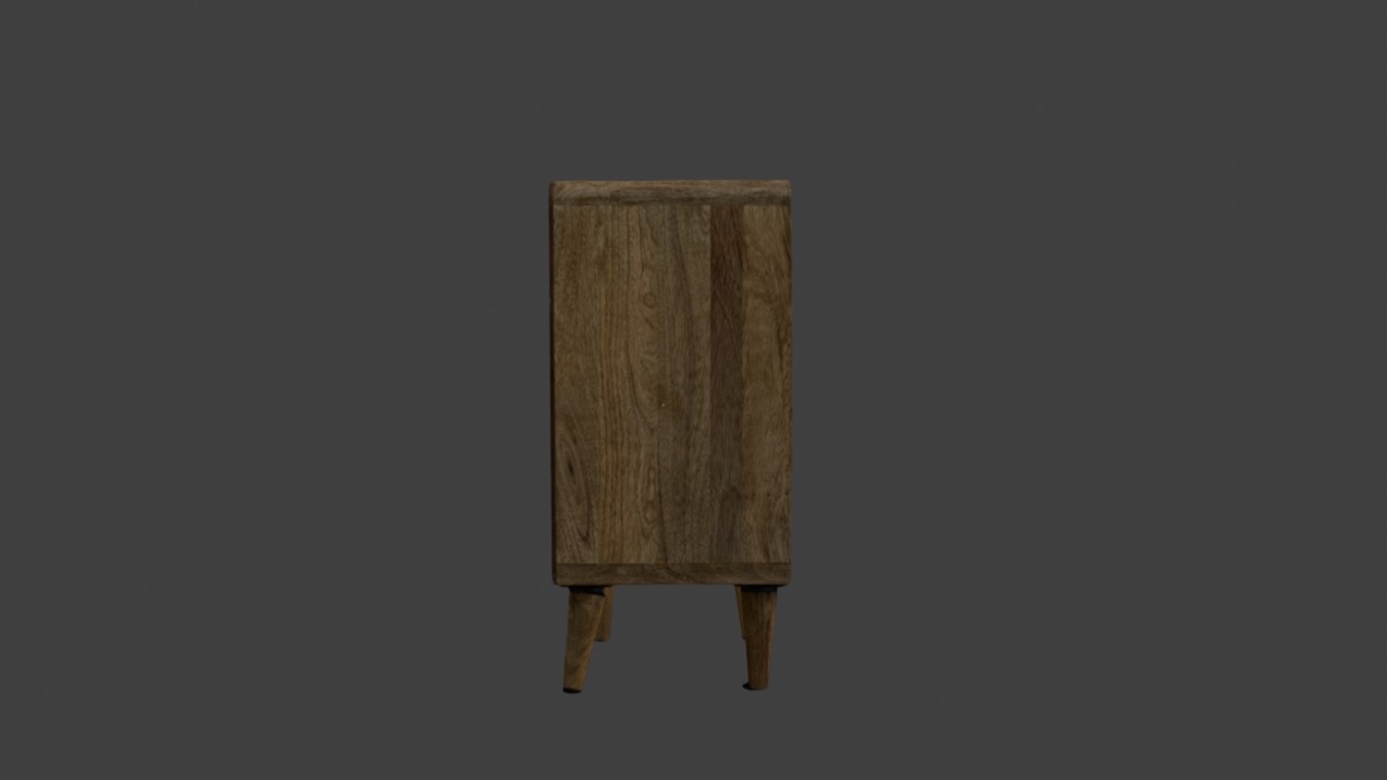 Desk Side Drawer Low-poly 3D model_5