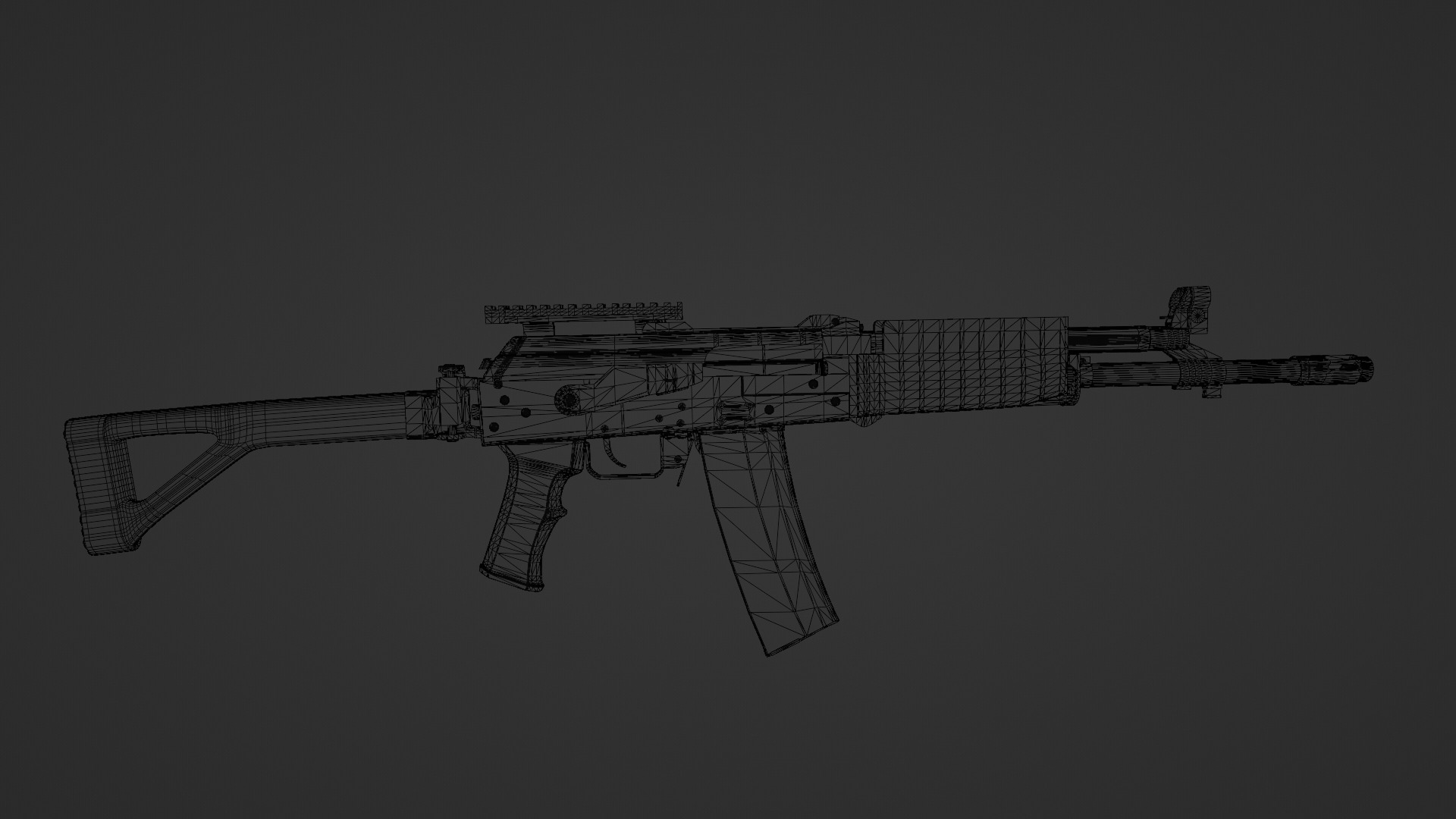 Modular assault rifle family Low-poly 3D model_7