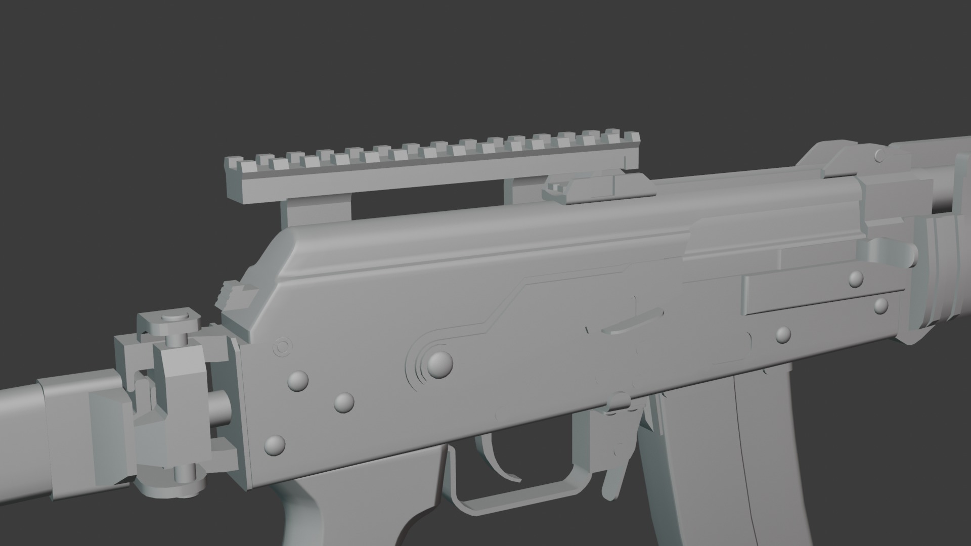 Modular assault rifle family Low-poly 3D model_11