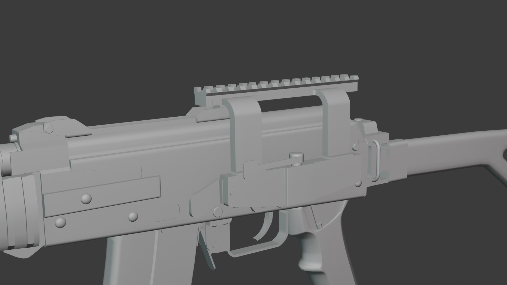 Modular assault rifle family Low-poly 3D model_10