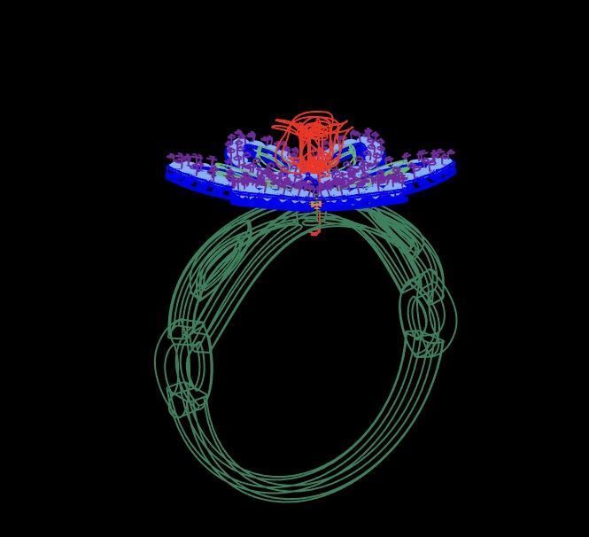 Diamond Rose Ring RG01 3D print model_6