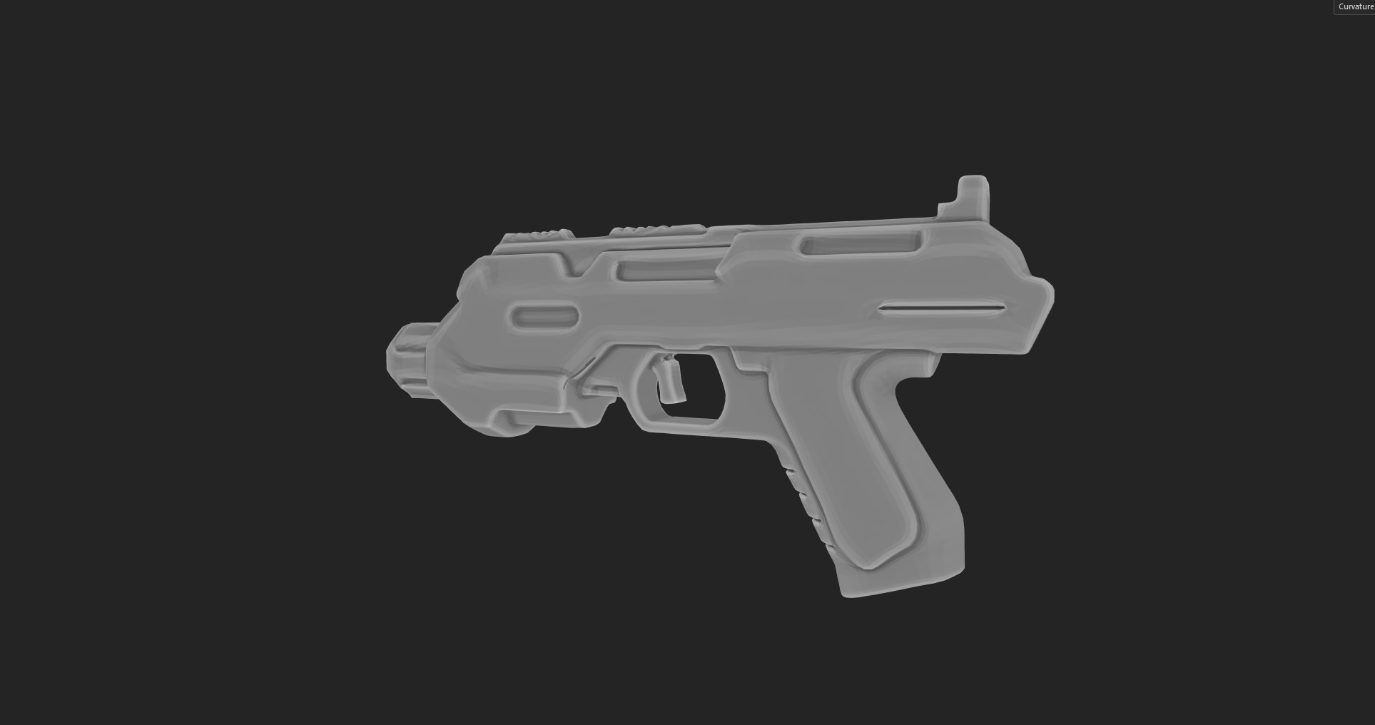 Futuristic Sci-Fi Pistol Free 3D model_23