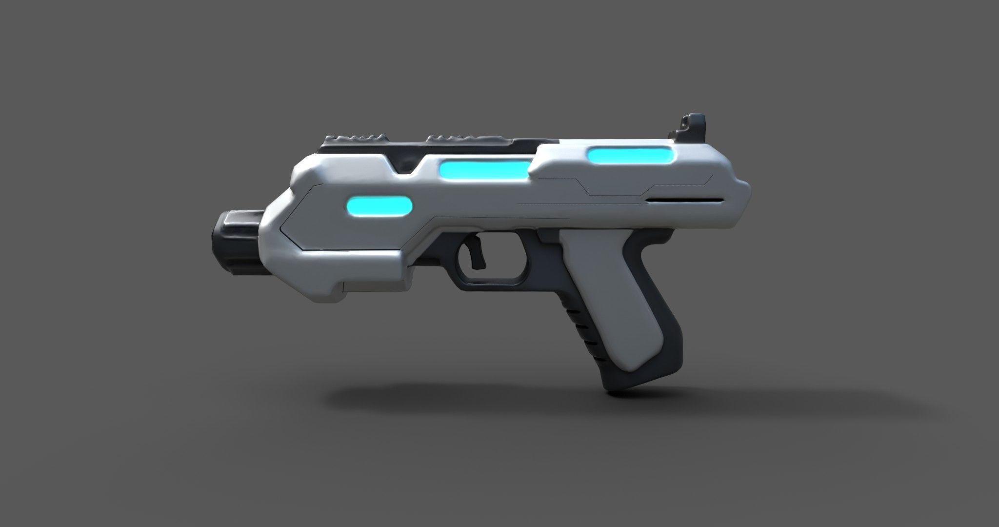 Futuristic Sci-Fi Pistol Free 3D model_11