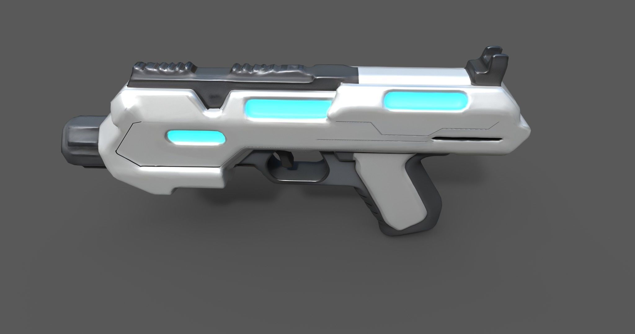 Futuristic Sci-Fi Pistol Free 3D model_4