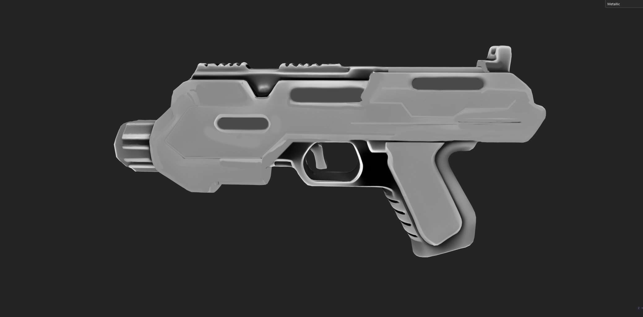 Futuristic Sci-Fi Pistol Free 3D model_14