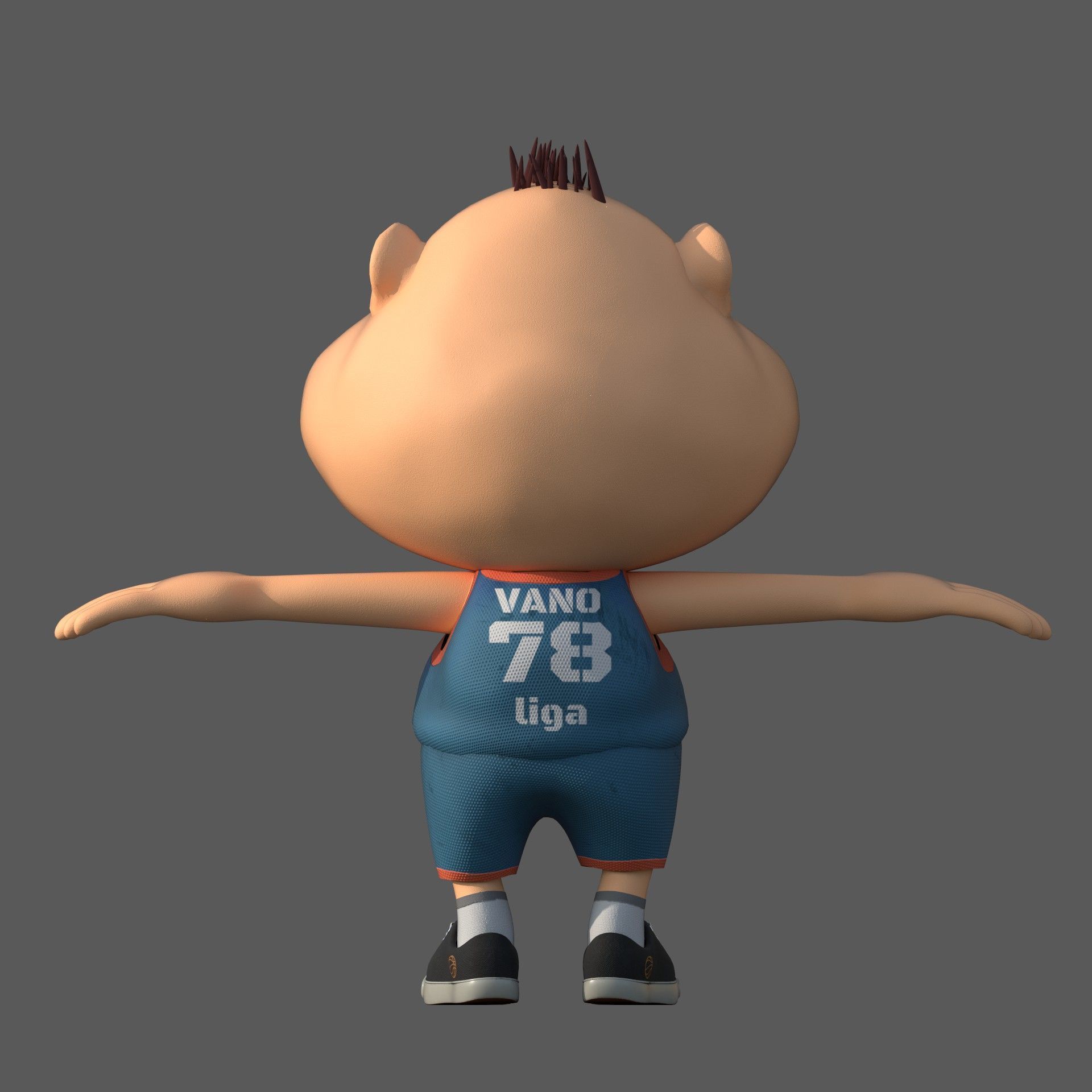 Cartoon basketball player game and print Low-poly 3D model_5