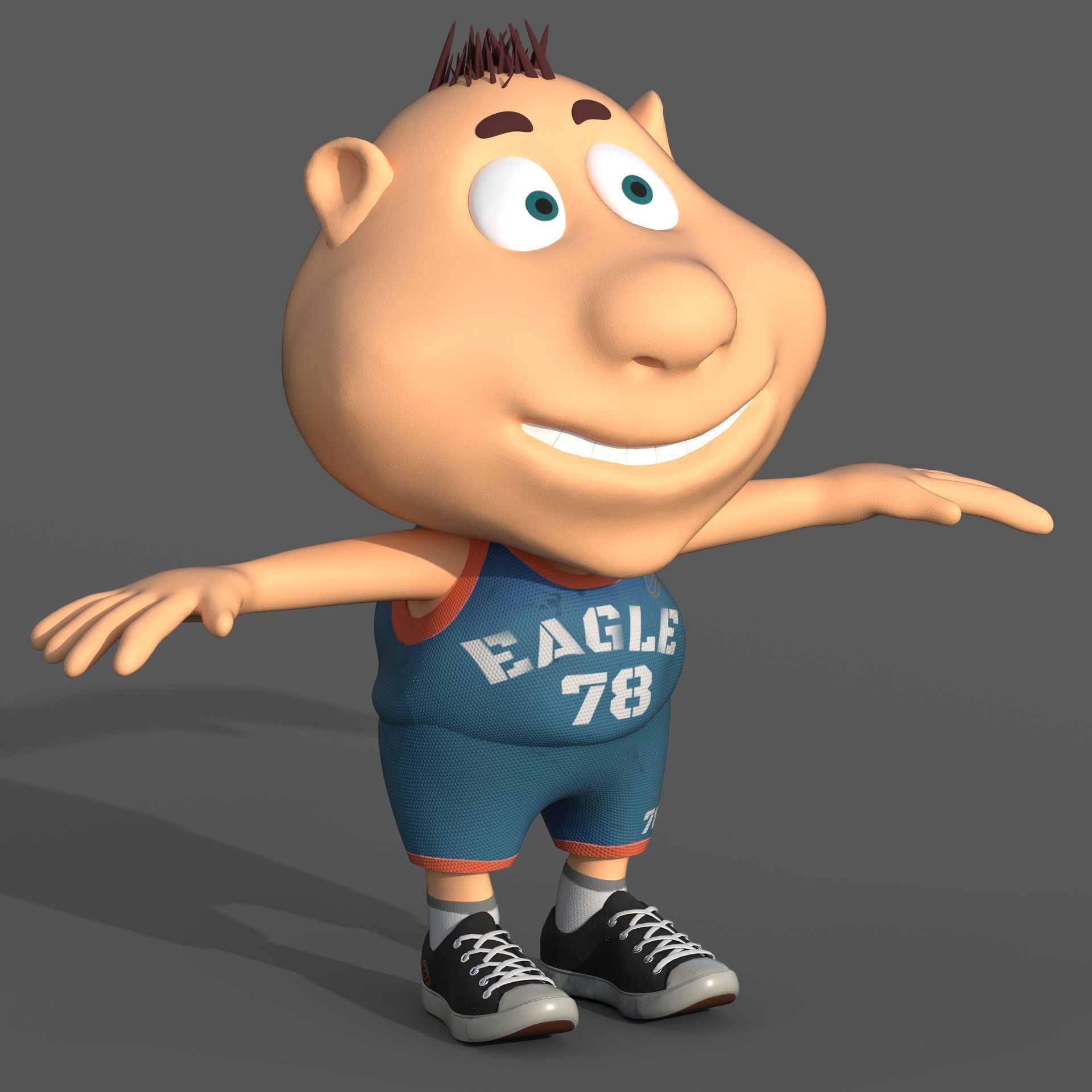 Cartoon basketball player game and print Low-poly 3D model_2