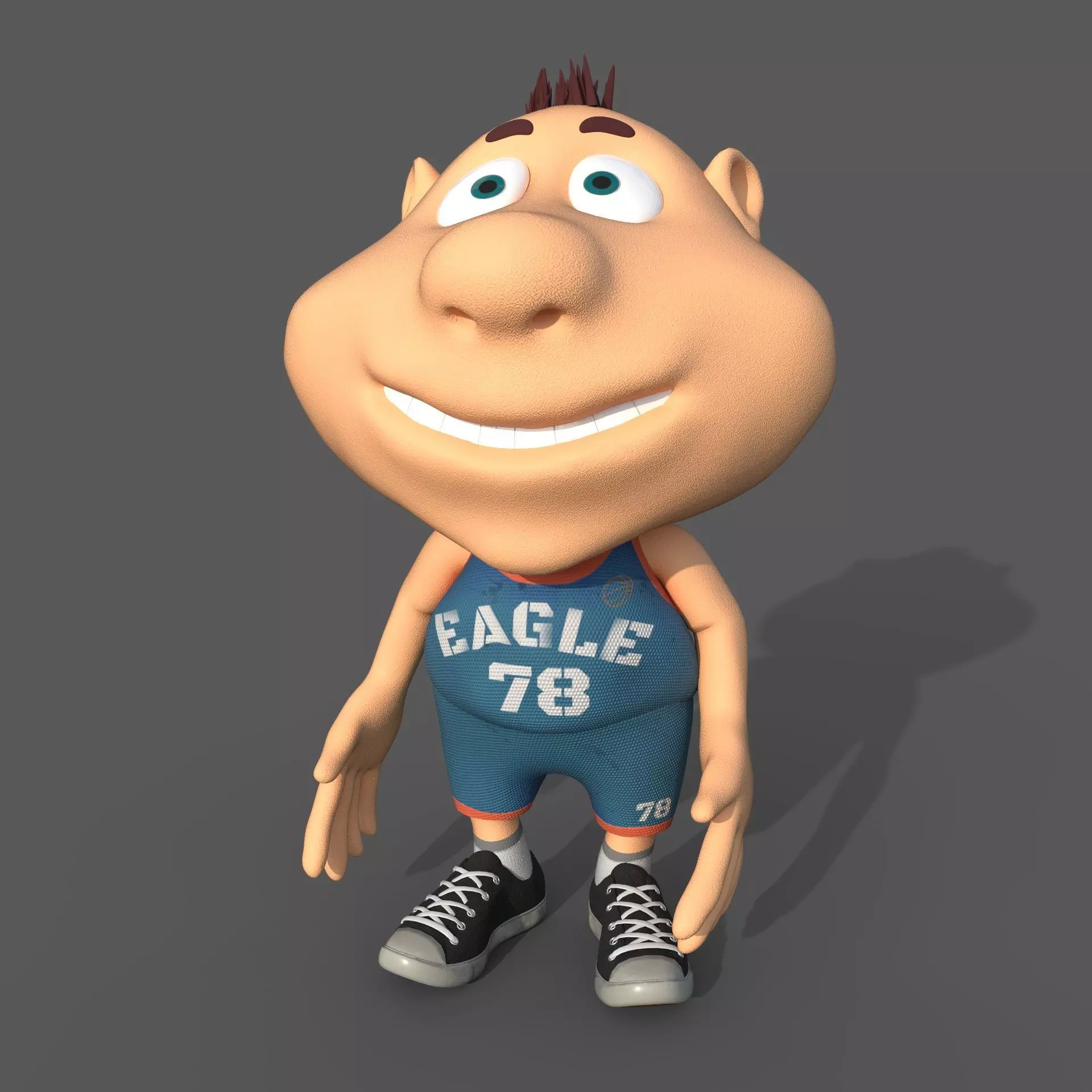 Cartoon basketball player game and print Low-poly 3D model_0