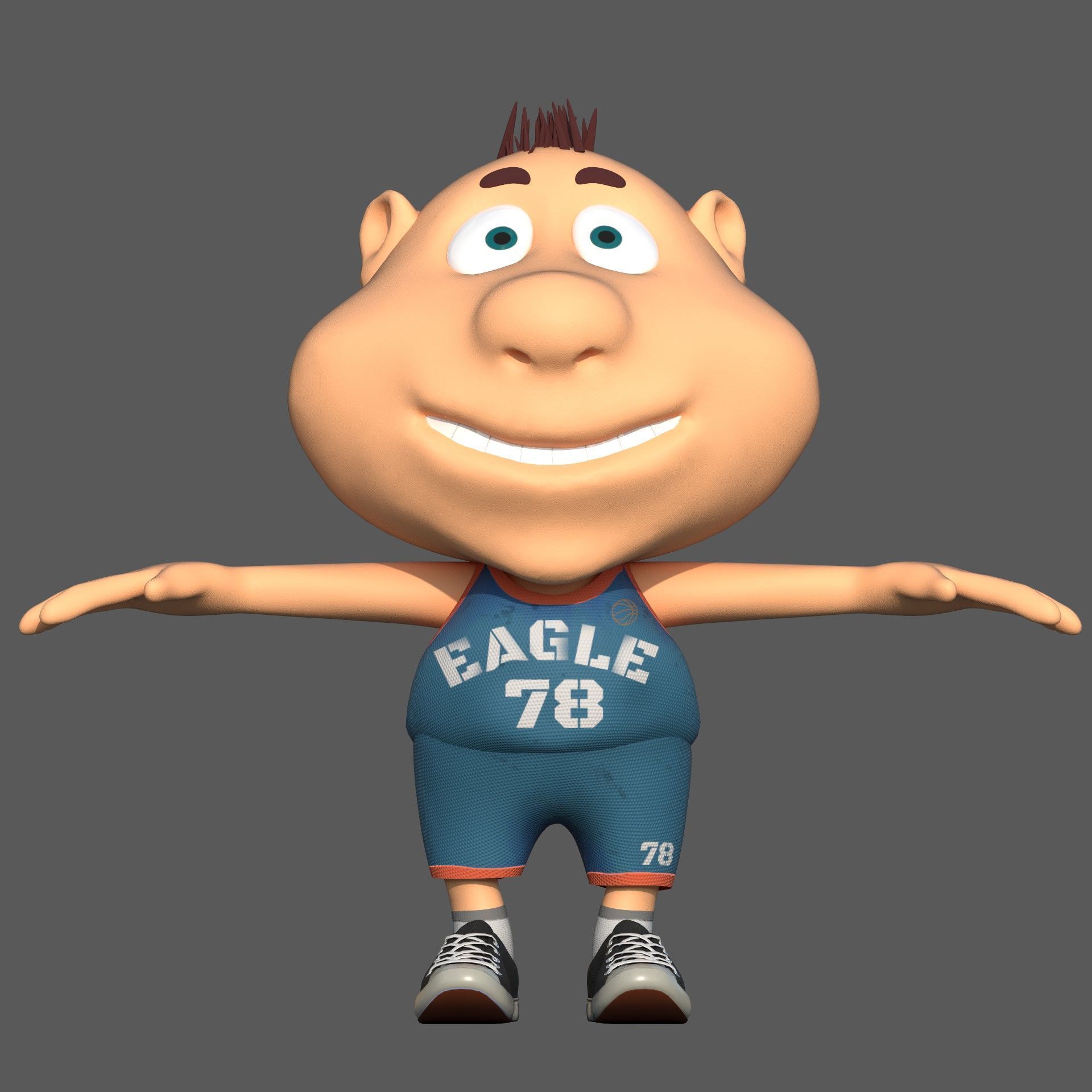 Cartoon basketball player game and print Low-poly 3D model_3