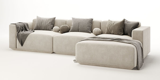 Develius corner sofa 3D model 4