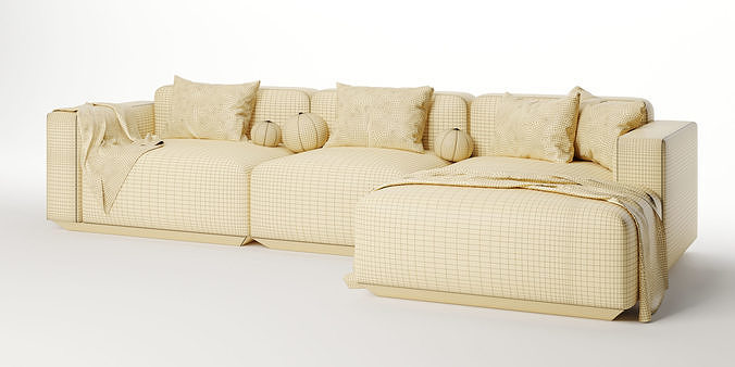 Develius corner sofa 3D model 6