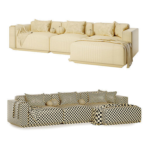 Develius corner sofa 3D model 7
