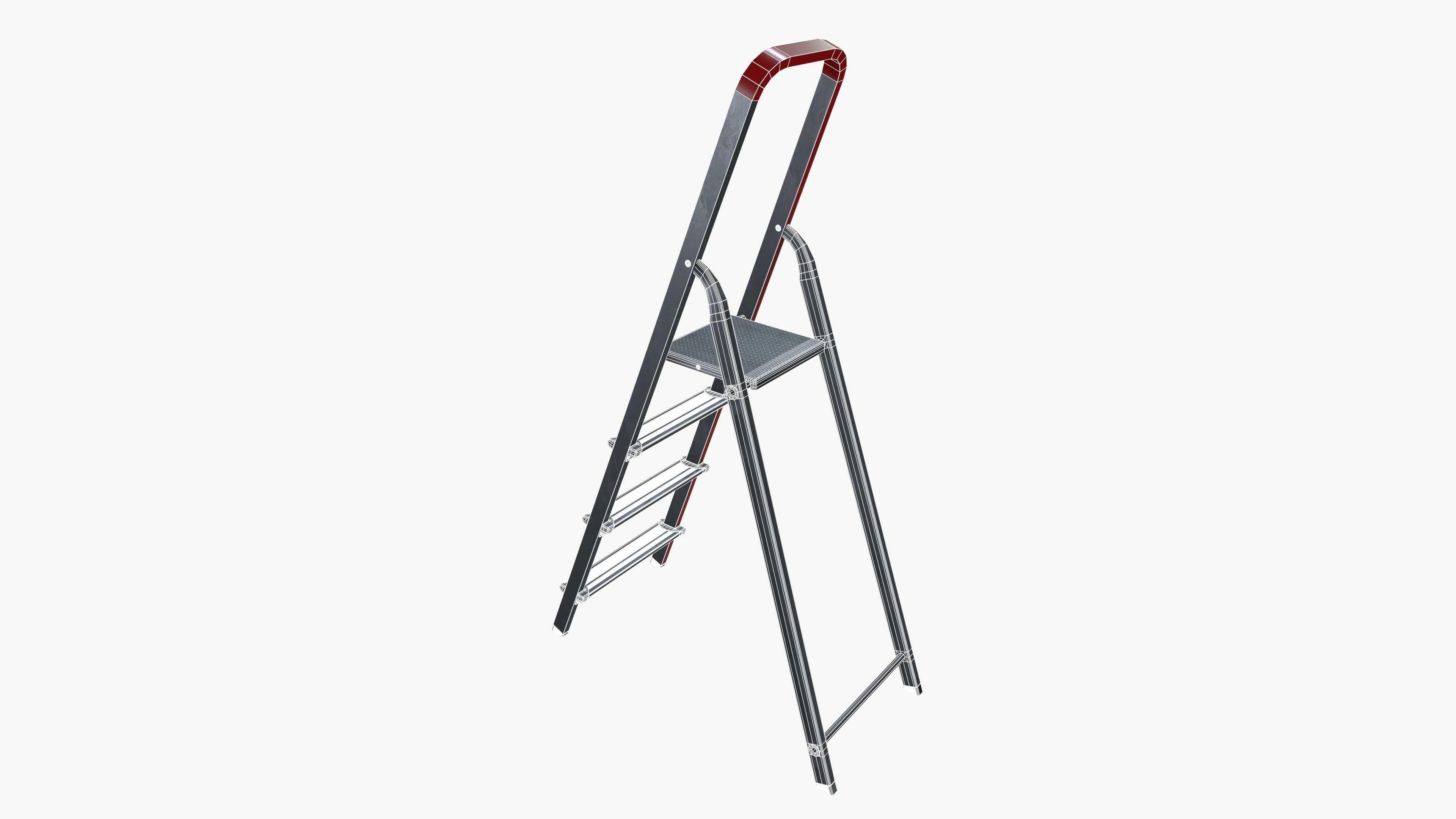 Ladder Low-poly 3D model_8