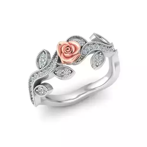 Diamond Rose Ring RG02 3D print model