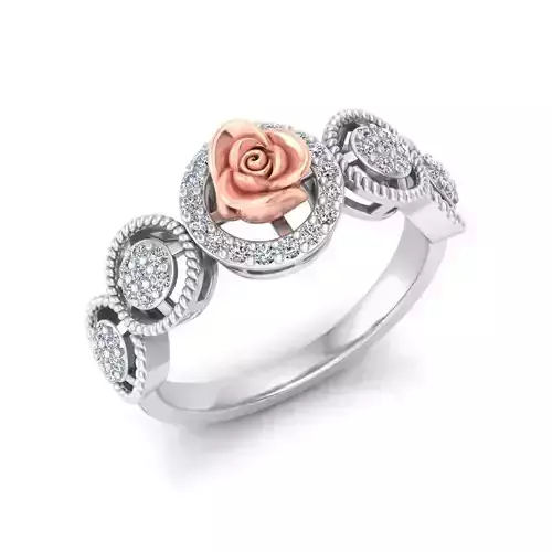 Diamond Rose Ring RG03 3D print model