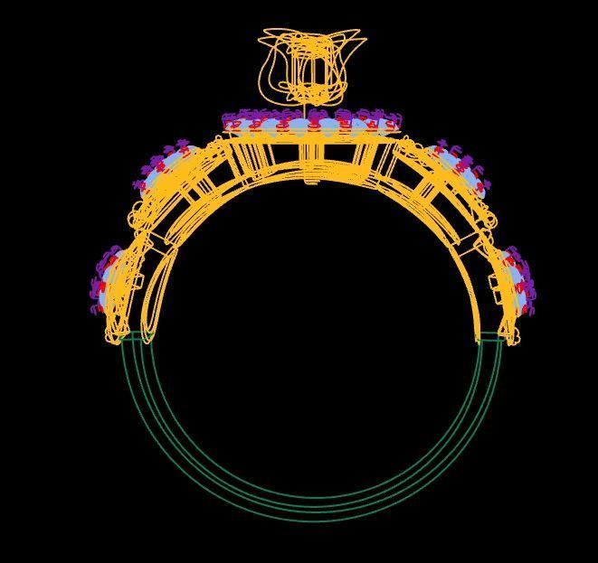 Diamond Rose Ring RG03 3D print model_7