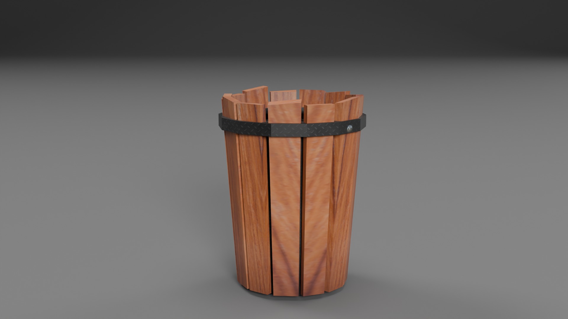Low Poly Bench and Trash Prop Low-poly 3D model_2