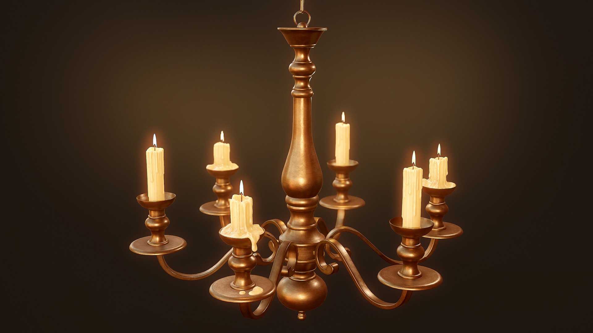Candlesticks and Chandeliers - PBR Game Ready Low-poly 3D model_5