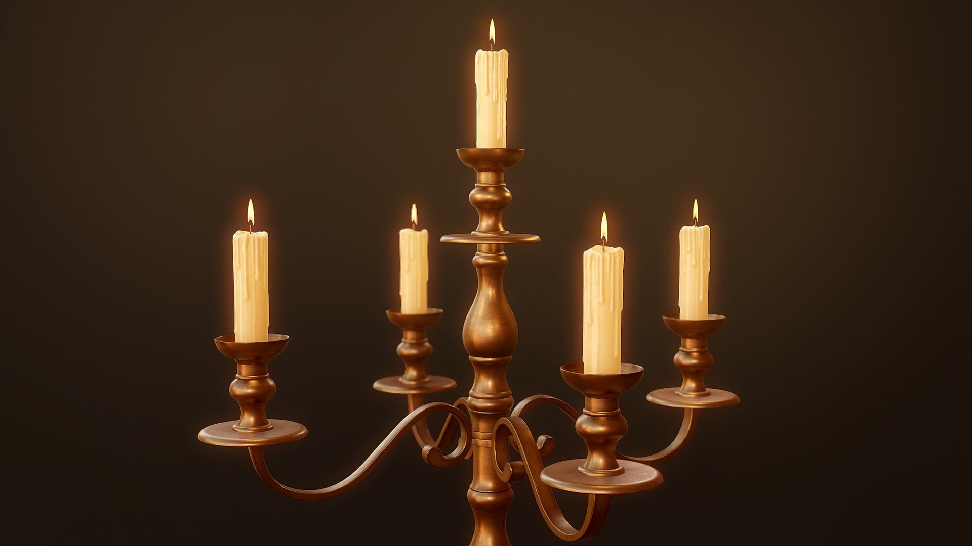 Candlesticks and Chandeliers - PBR Game Ready Low-poly 3D model_9